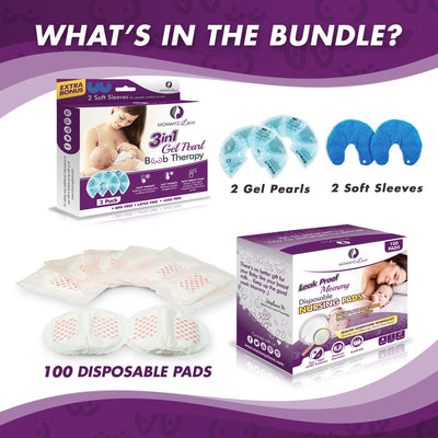 Gel Nursing Pads (Hot & Cold Breast Therapy) + Disposable Extra Absorbent Nursing Pads